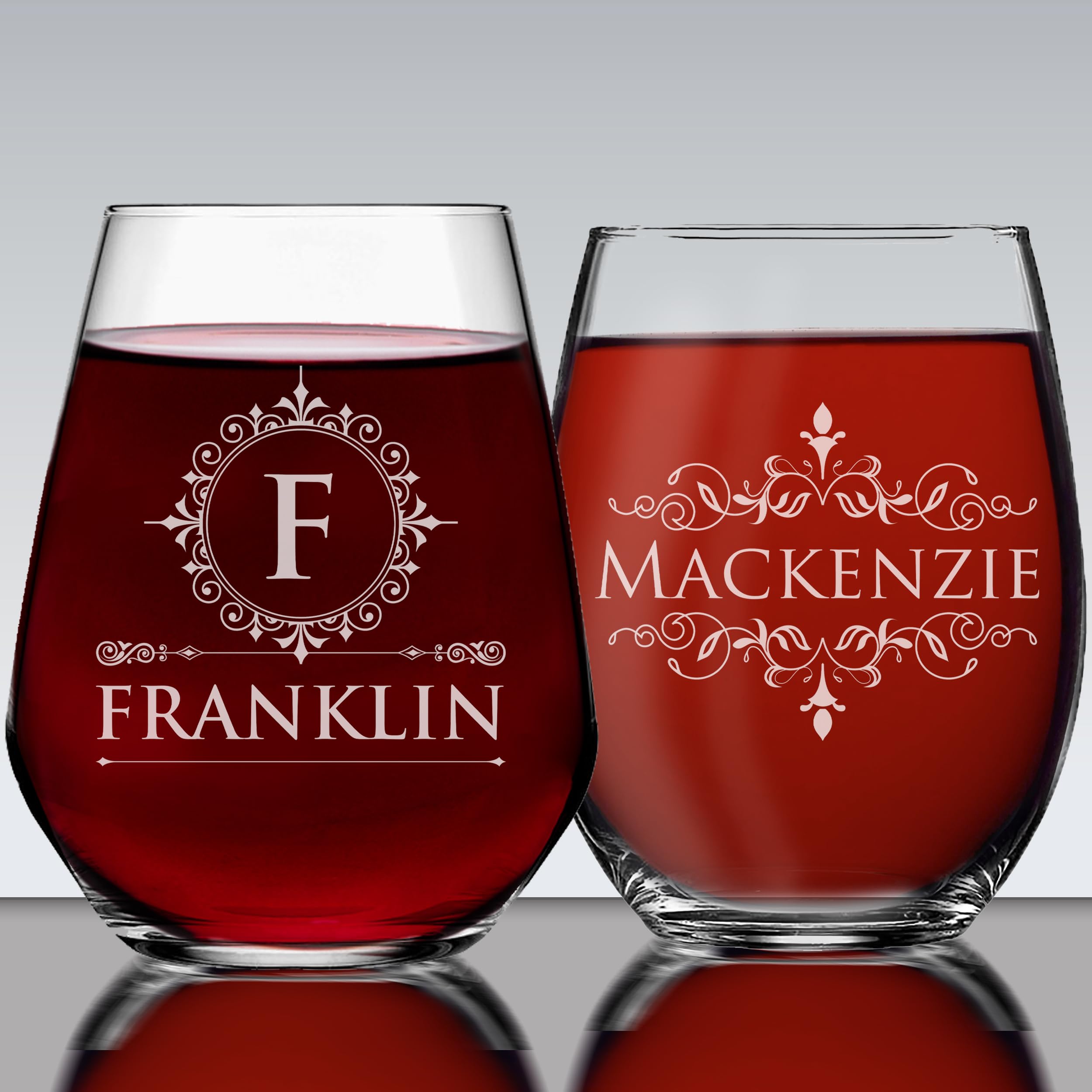 Lot De 2 Verres à Vin Personnalisés – Gravure Texte Ou Photo, 355 Ml – Cadeau Mariage, Anniversaire, Amoureux Du Vin
