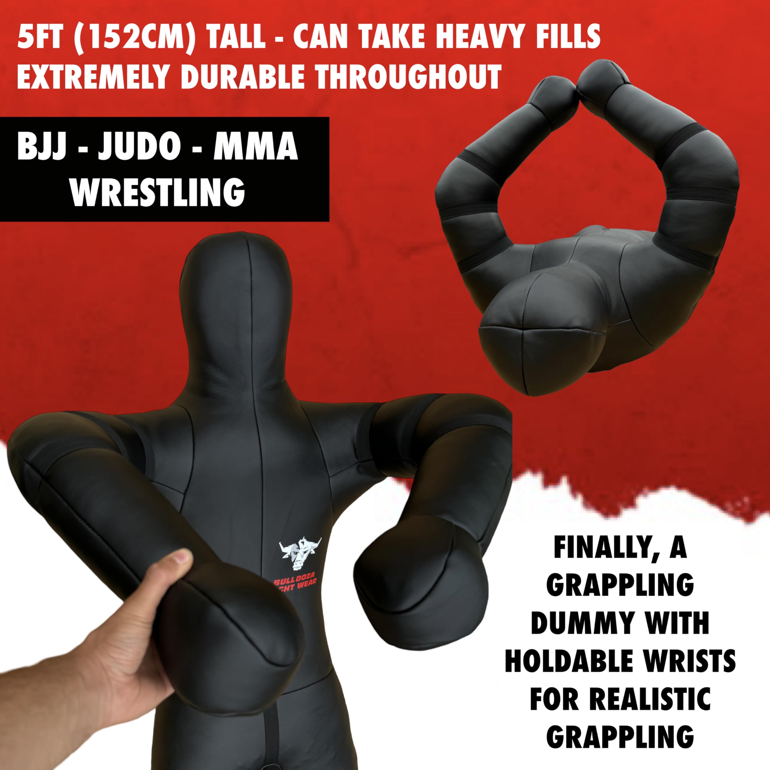Maniquí de agarre autorellenable 152 cm BJJ Jiu-Jitsu para entrenamiento avanzado de lucha libre y artes marciales mixtas