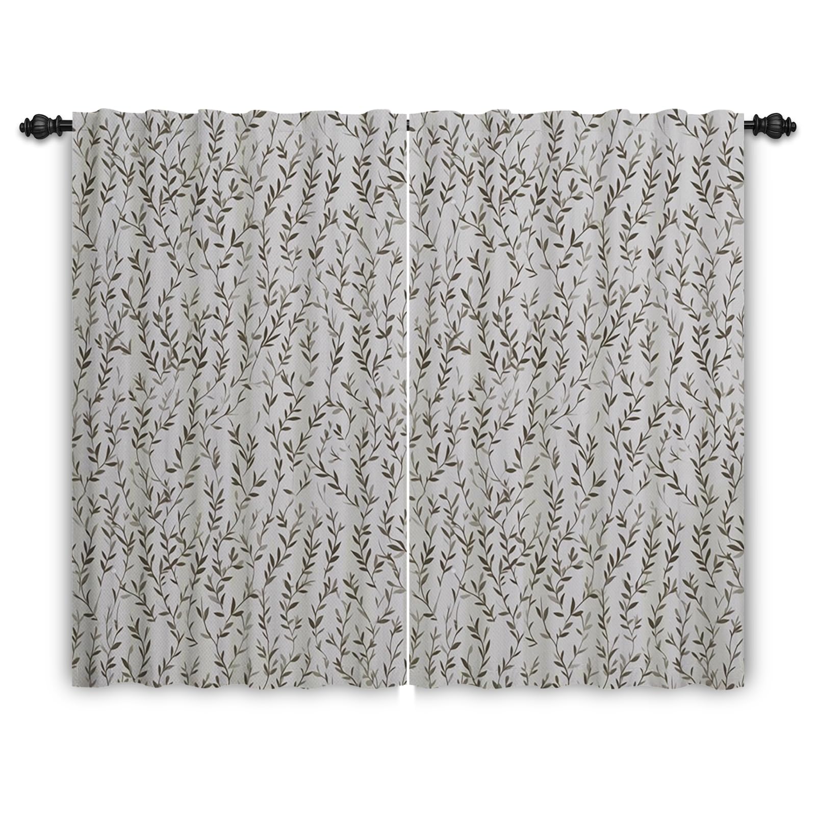 ggaimwf Leaf Curtains Bedroom Vintage Leaves Print Nature Themed Curtains Country House Style Panel Curtain for Living Room Lounge Balcony Window and Door Curtain Room Divider 117x183cm works