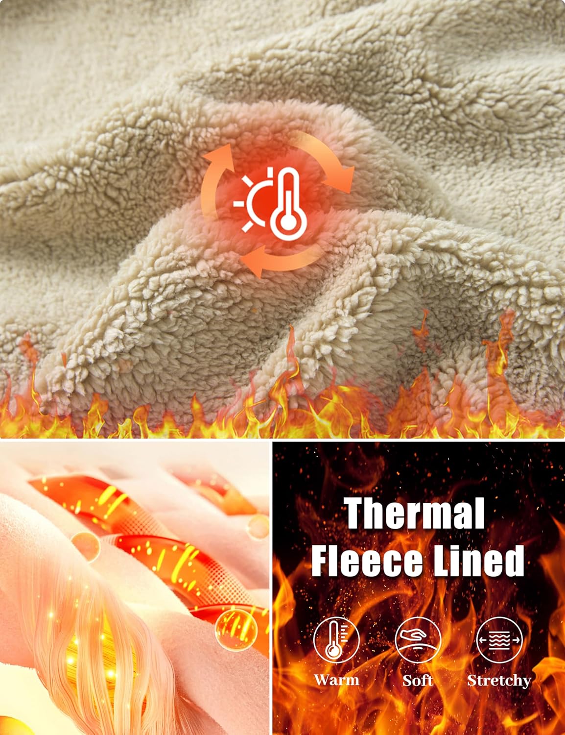 EKLENTSON Men’s Sherpa Lined Sweatshirts Winter Thick Warm Fleece Lined Sweatshirt Cotton Crewneck Pullover Casual Tops - Image 6