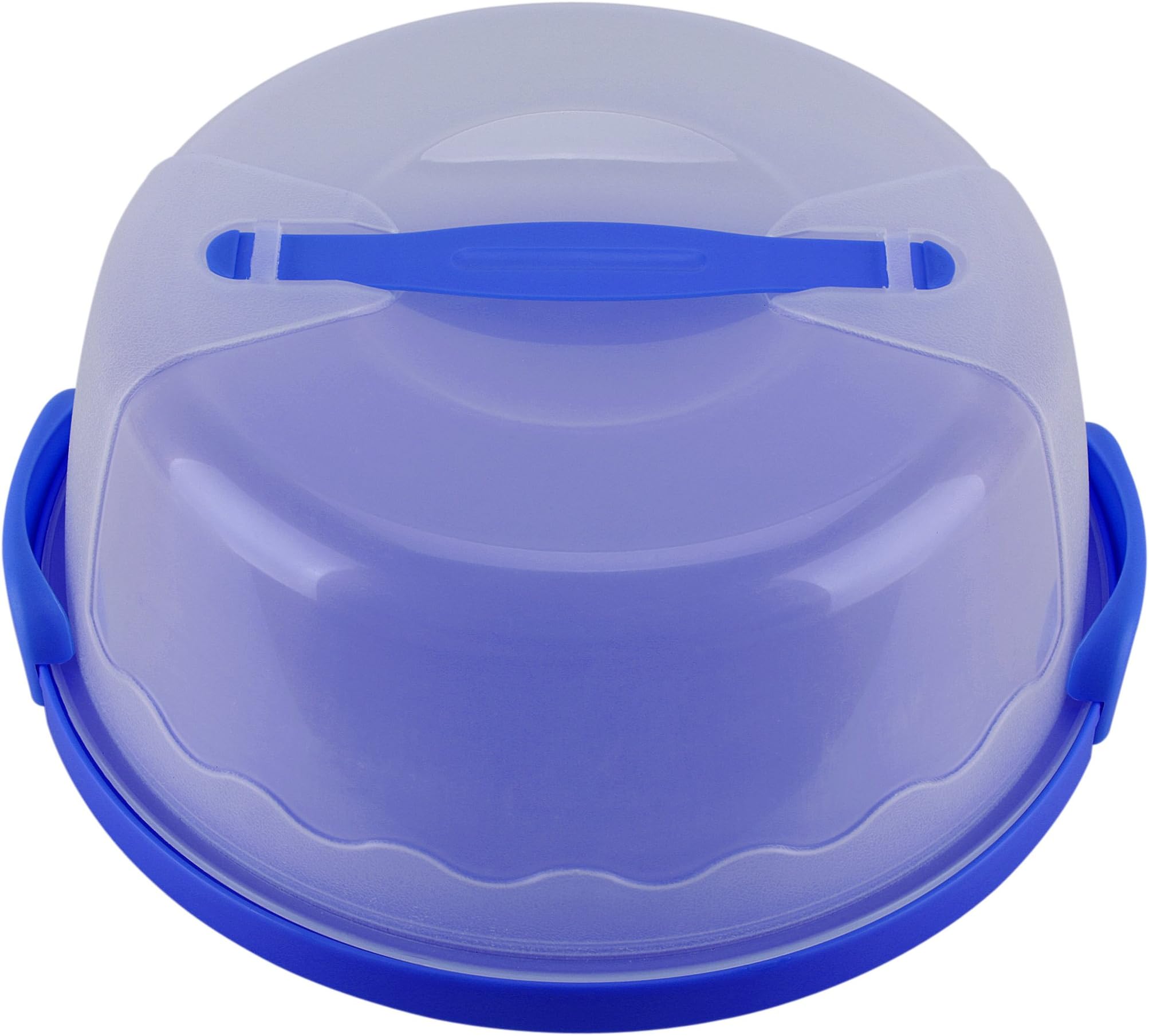 Portable Cake and Cupcake Carrier / Storage Container - 10.4" Diameter (Inside Cover), Translucent Dome - Perfect for Transporting Cakes, Cupcakes, Pies, or Other Desserts (Blue)