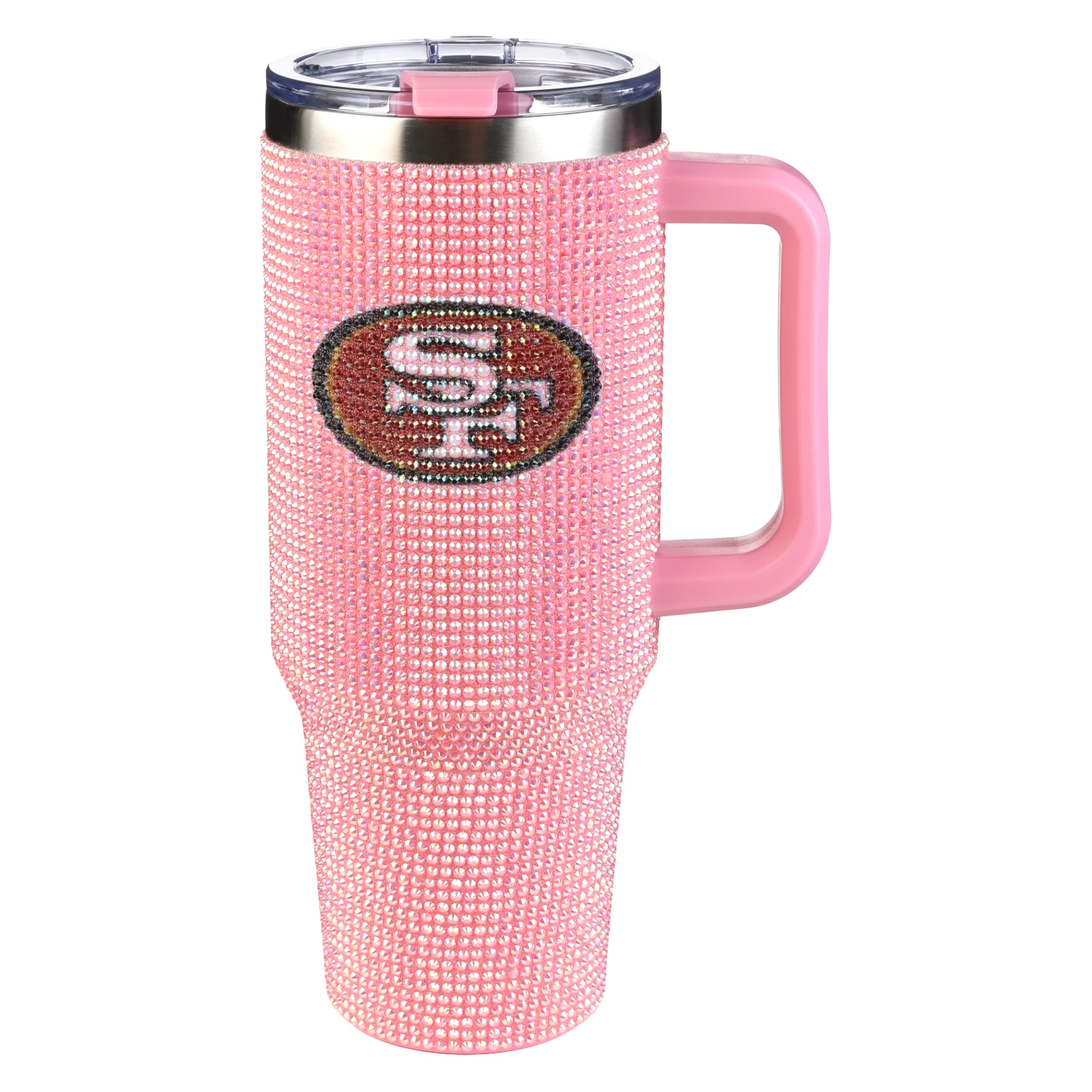 The Memory Company Officially Licensed 40oz Pink Bling Game Day Tumbler, San Francisco 49ers