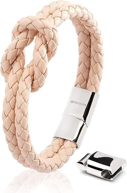 SERASAR | Leather Knot Bracelet for Women | Different Lengths & Colors | Stainless Steel Magnetic Clasp | Exclusive Jewelery Box | Great Gift Idea