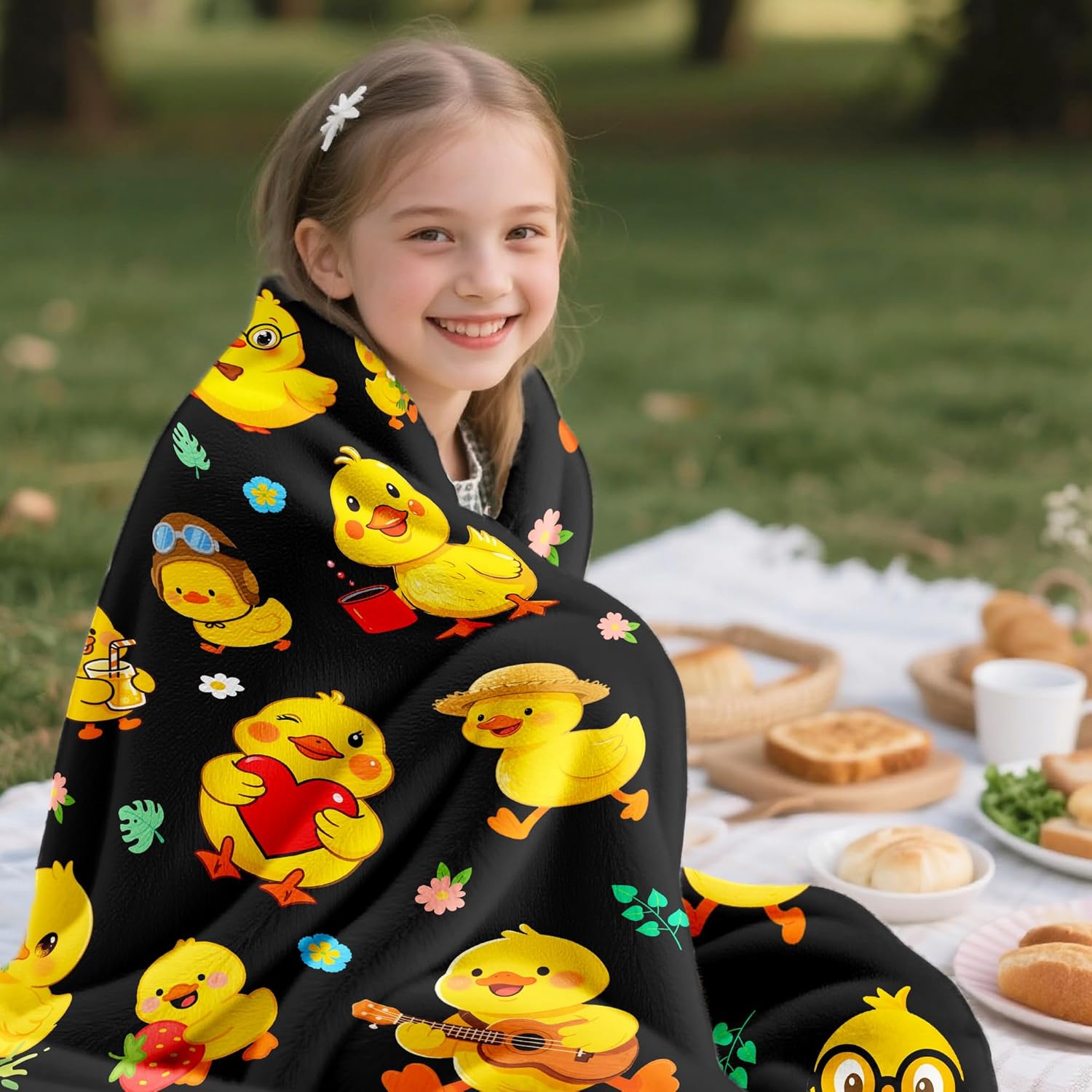 Duck Blanket Gifts Ultra Soft Flannel Ducks Throw Blanket Cartoon Duck Blanket Merch Gifts for Kids Adults 50"x40" - Image 4