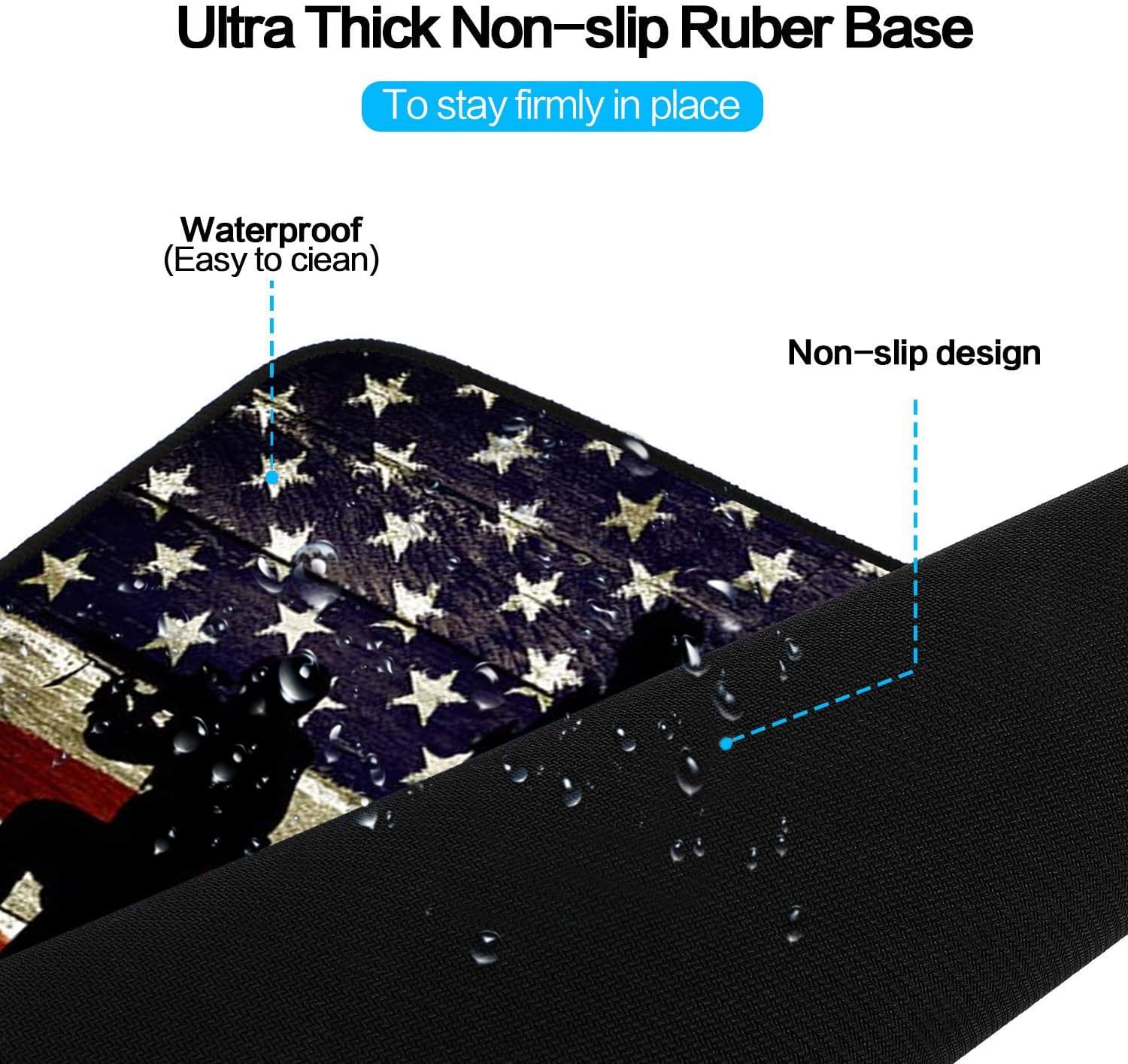 Extended Gaming Mouse Pad and Coaster, Large Non-Slip Rubber Base Mousepad with Stitched Edges, Waterproof Mouse Mat Desk Pad for Work, Game, Office, Home -American Flag American Soldier Military - Image 5
