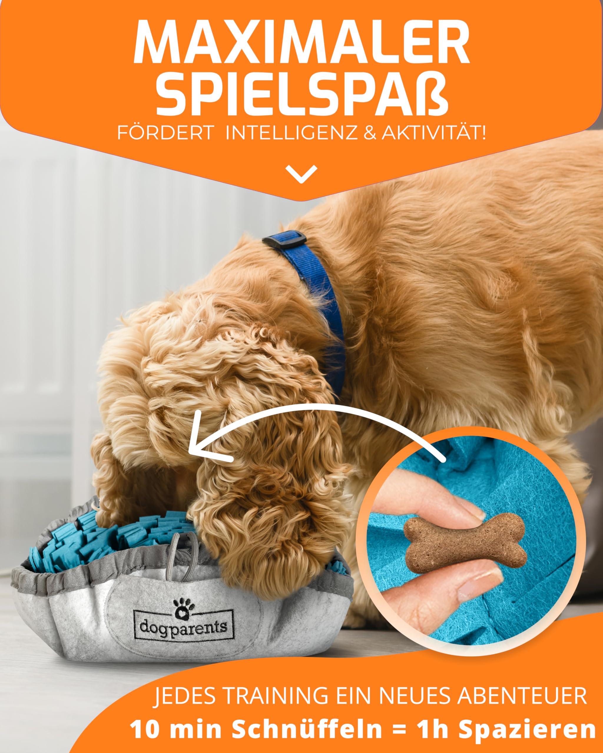 Schnüffelmatte Für Hunde, Sonnenblumenförmig, 50,8 X 50,8 Cm – Aus Filz Mit Anti-Rutsch-Beschichtung, Für Mentale Auslastung & Futtertraining