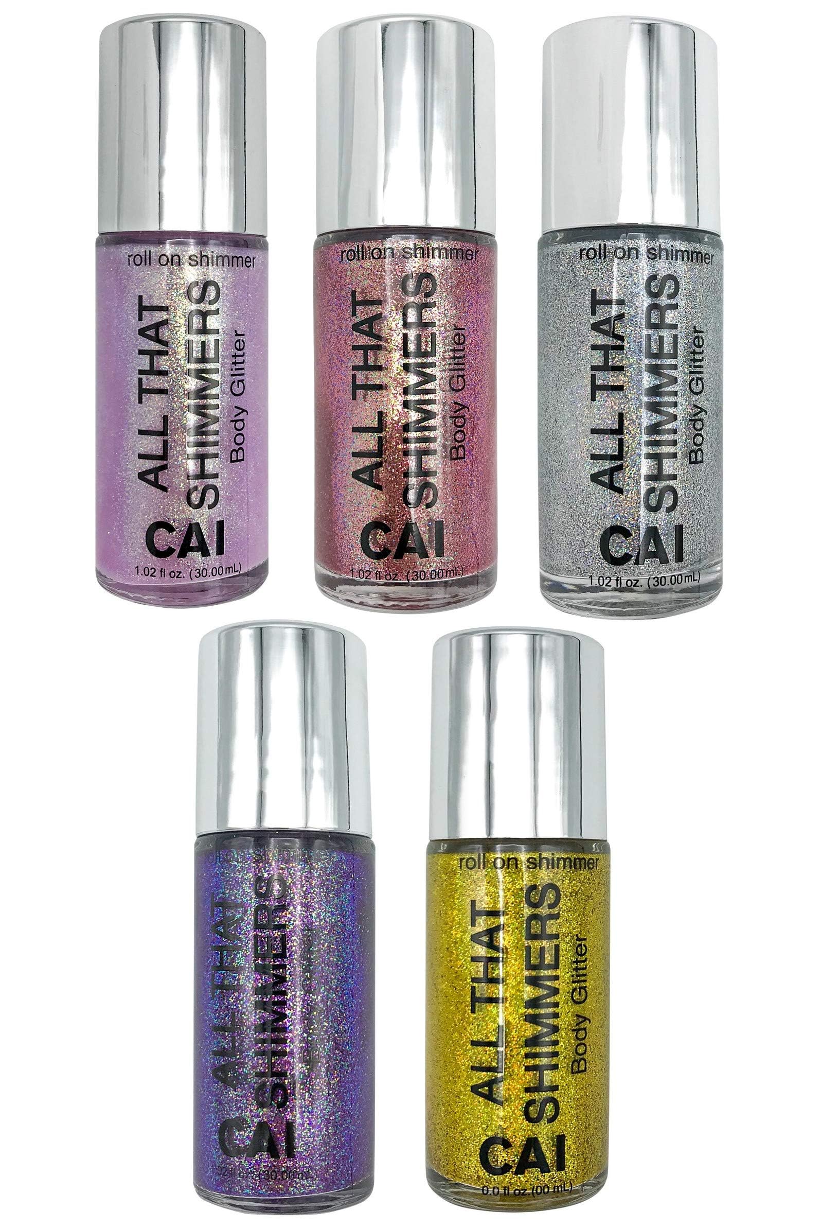 Hair Glitter Gel Body Glitter & Face Glitter for Women/Kids(5 Pk Stardust Unicorn) Iridescent Holograph Roll-on Cosmetic-Grade Makeup, Apply Without