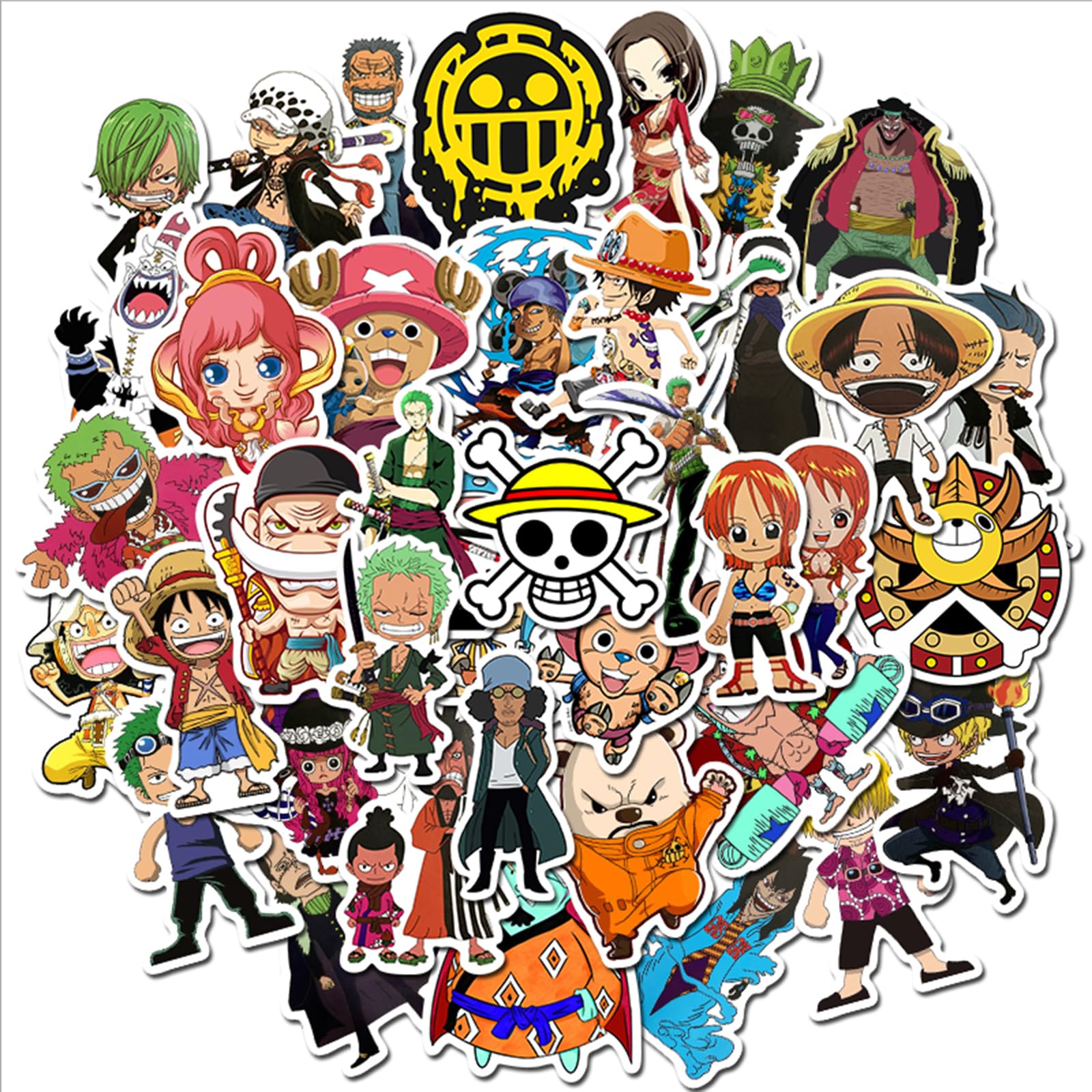 Photo 1 of 50Pcs One Anime Piece Sticker for Kids, Cute Cartoon Waterproof Vinyl Stickers for Adult Teen Girl Student Water Bottle Laptop Phone Computer Guitar Notebook Skateboard Travel Case Scrapbook Helmet