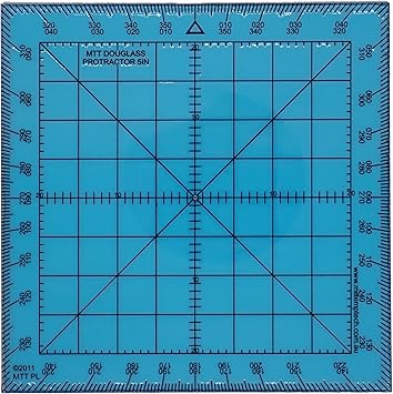 Douglas Protractor Graduated in Degrees for Angle Measurements and map Plotting for Outdoor, Marine or air Navigation with map and Compass, Hiking, Orienteering and Survival