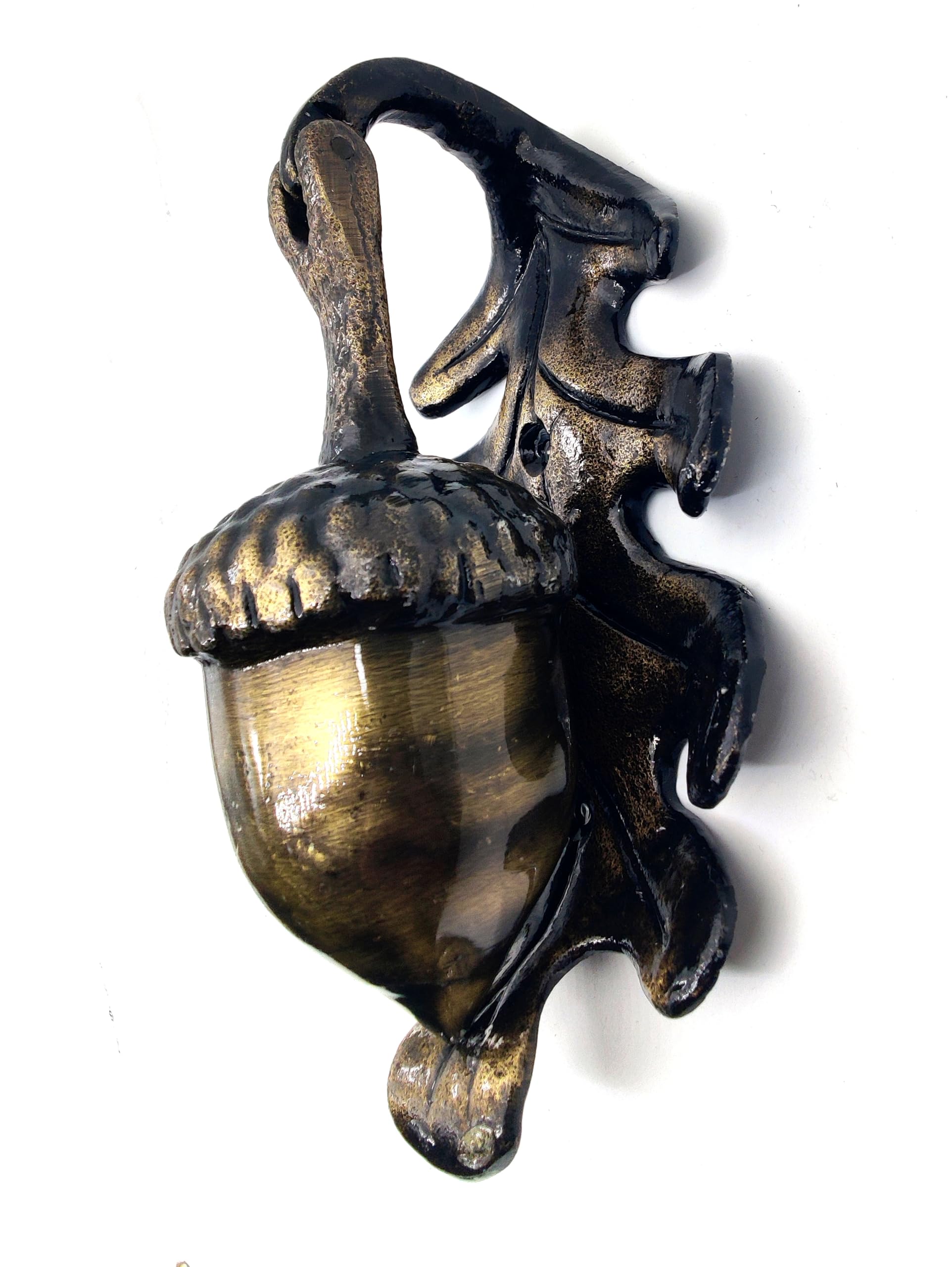 5MOONSUN5 Cast Iron Acorn Door Knocker, Decorative Front Door Hardware, Antique Bronze and Gold Finish, 6 x 3 Inches