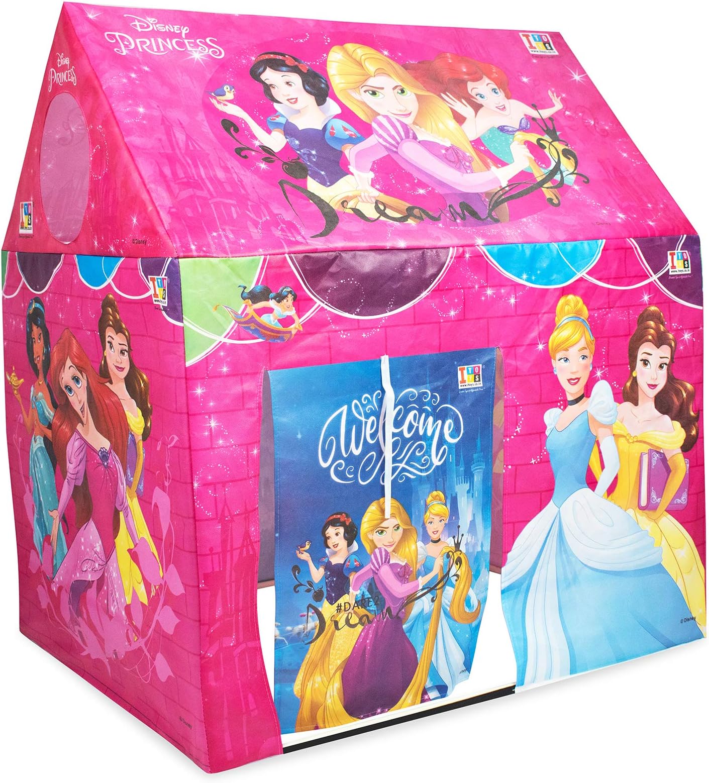 itoys Disney Princess Theme Play House Tent for Kids, Multicolor