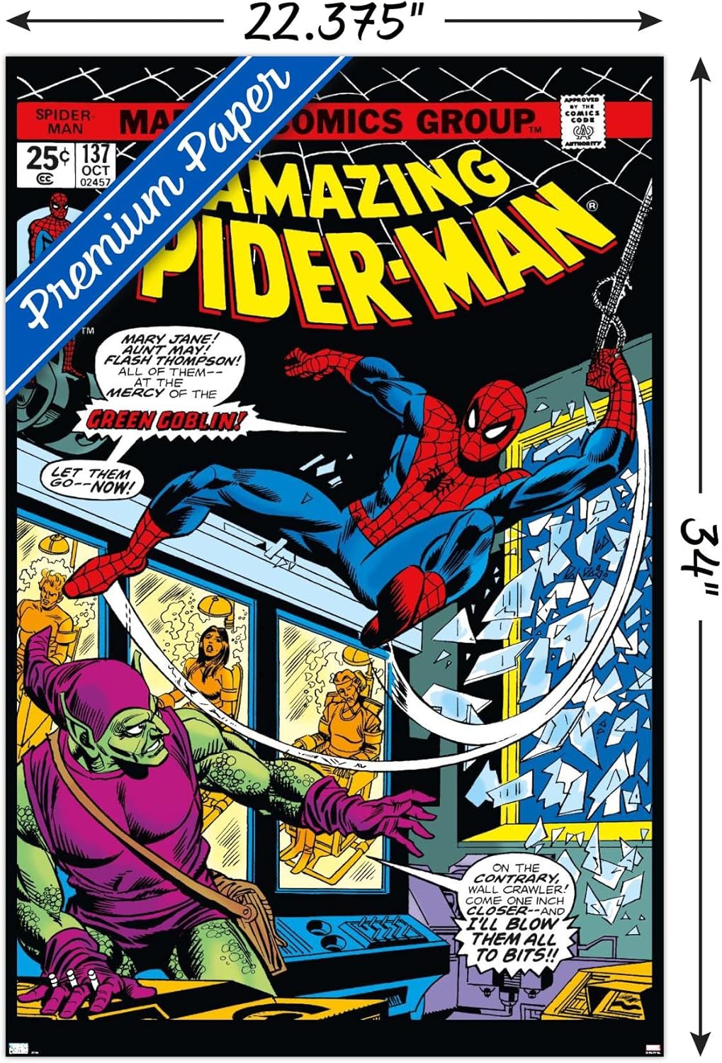 Marvel Comics Spider-Man - Amazing Spider-Man #137 Wall Poster, 34L" x 22.4W", Premium Unframed Version