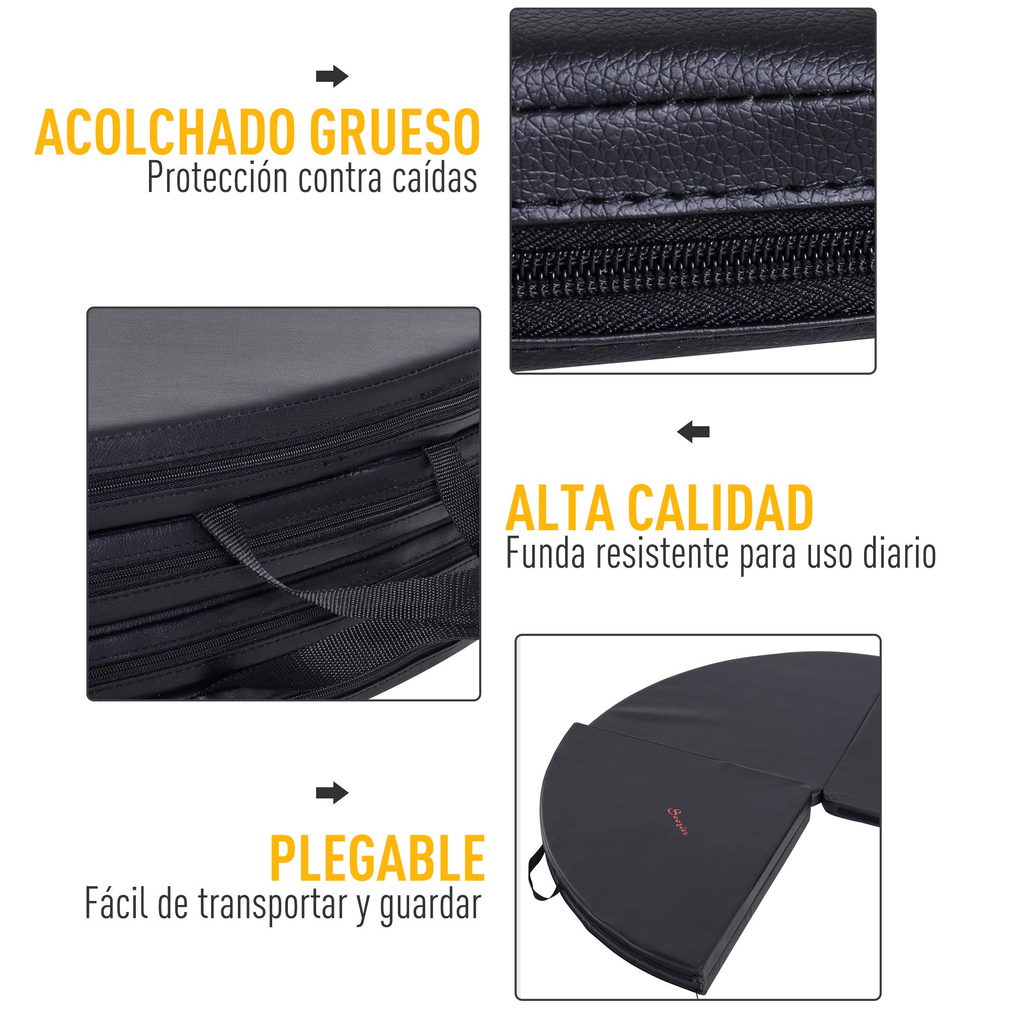 HOMCOMColchoneta de Pole Dancing Amortiguadora Plegable para Entrenamiento de Seguridad con Barras 5cm de Grosor