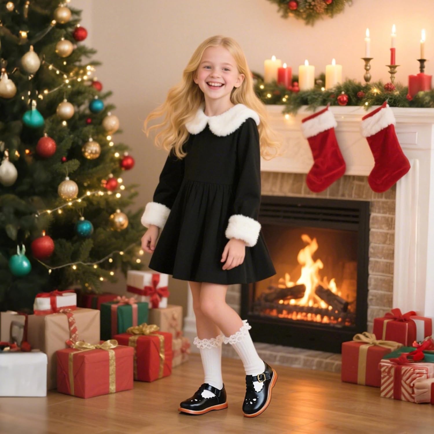 Felix & Flora Toddler Little Girl Mary Jane Dress Shoes - Ballet Flats for Girl Party School Shoes - Image 2