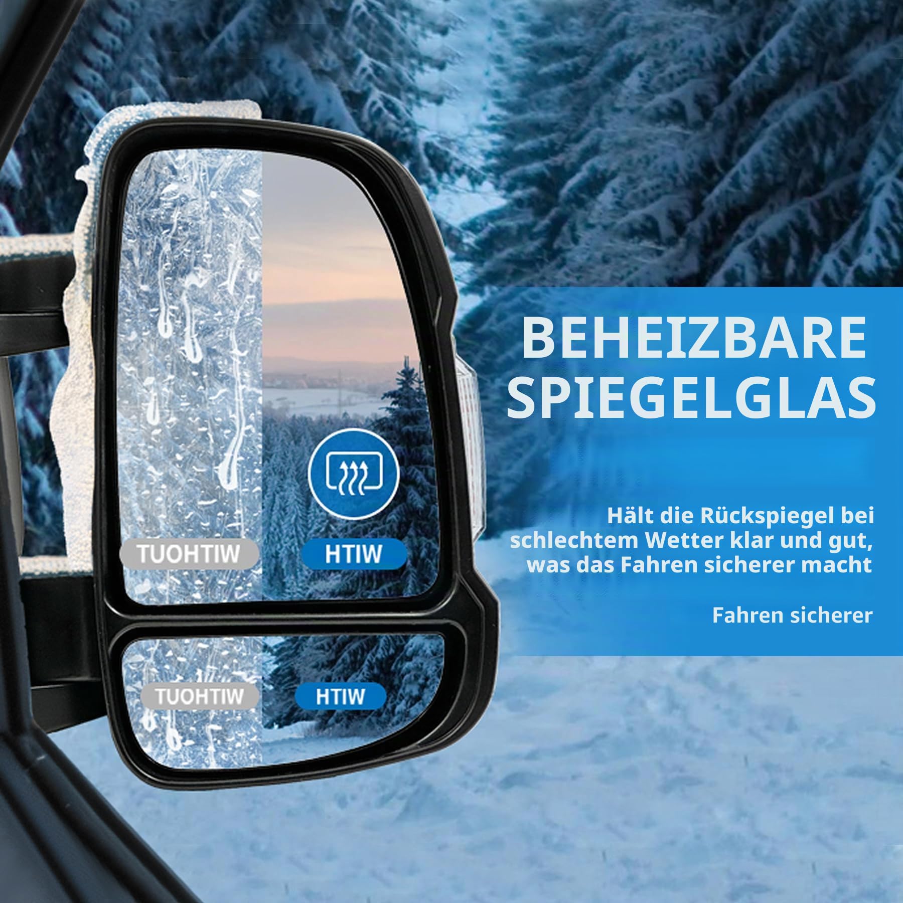 Außenspiegel Komplett Rechts elektrisch für Jumper Ducato Boxer Baujahr 2006-2023 Seitensicht-Spiegel Konvex mit Blinklicht OE 735424397