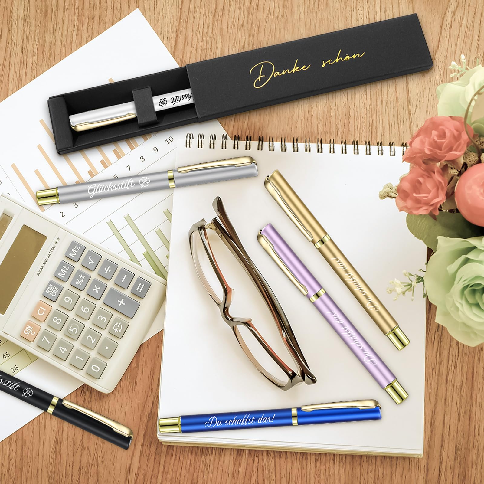 10 Dankeschön-Stifte Mit Geschenkbox – Motivierende Zitate Für Mitarbeiter & Kollegen