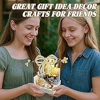 Vista 4 de Kit de casa de muñecas en miniatura de Kisoy con muebles, kit de casa de madera 3D de bricolaje con cubierta antipolvo, juguetes de casa pequeña