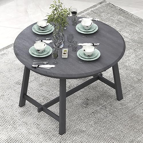 Miniatura 4 de Voohek Mesa de comedor moderna para lugares pequeños, cocina, sala de estar, gris Gris,Natural,https://www.amazon.com/dp/undefined