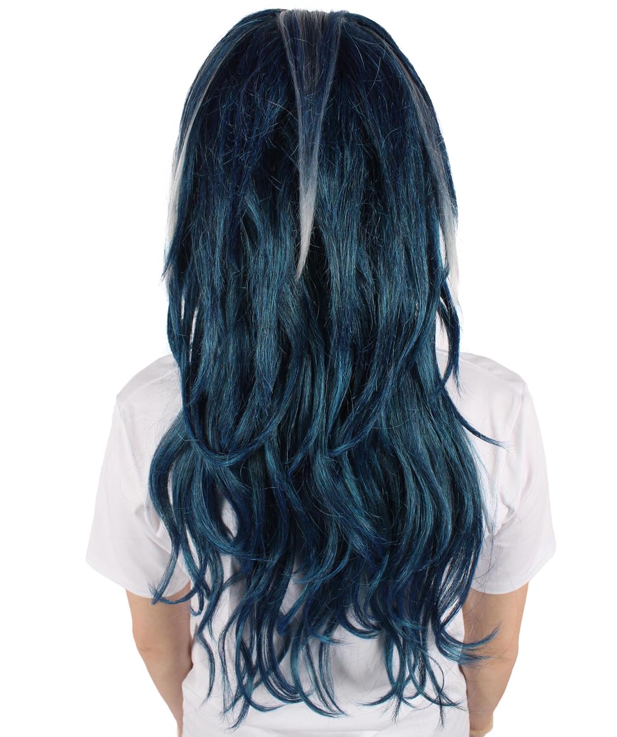 HPO Adult Unisex Anime Role-playing Anime Cosplay Navy-Blue Wig, Best for Halloween, Flame-retardant Synthetic Fiber