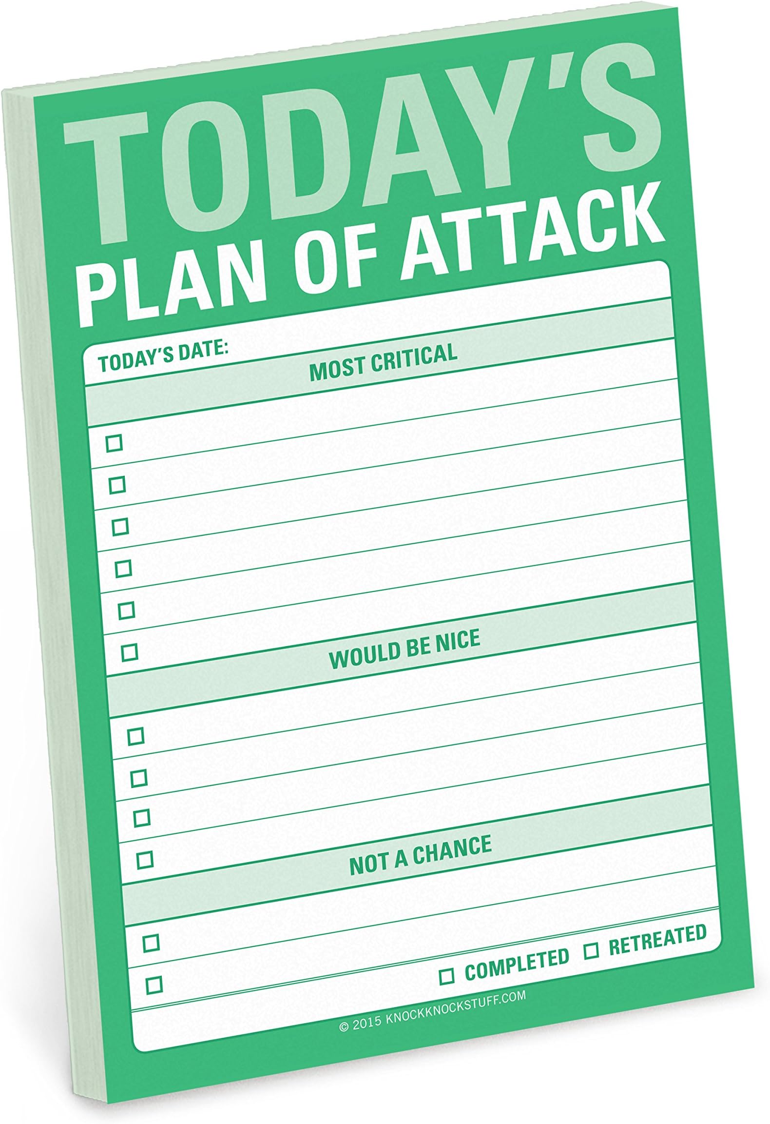 1-Count Knock Knock Plan of Attack Sticky Notes - Great Big Sticky Notes & Daily to Do List Note Pads, 4 x 6-inches