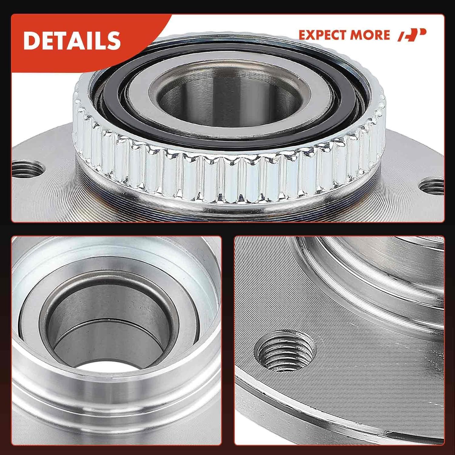 A-Premium Front Wheel Bearing and Hub Assembly with ABS Ring Compatible with BMW 318i 318is 318ti 323Ci 323i 325Ci 325i 325is 328Ci 328i 330Ci 330i 525i 530i 535i 540i 735i 740i Z4