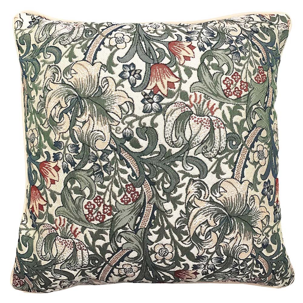 SignareSignare Tapestry Double Sided Square Cushion Cover 18" x 18"/ 45cm x 45cm (No Padding), William Morris, Golden Lily