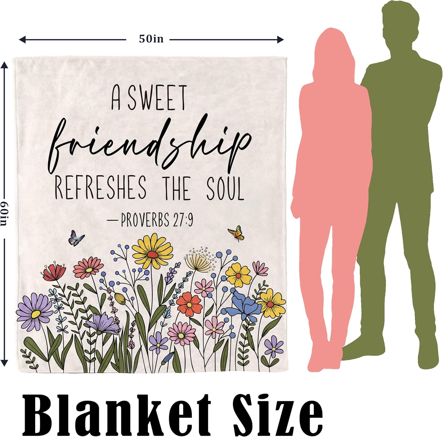 Christian Gifts for Women, Inspirational Christian Friendship Gifts for Women Friends, Religious Birthday Gift for Best Friend, Spiritual Best Friend Blanket, Cozy Warm Throw Blanket 50" X 60‘’ - Image 6