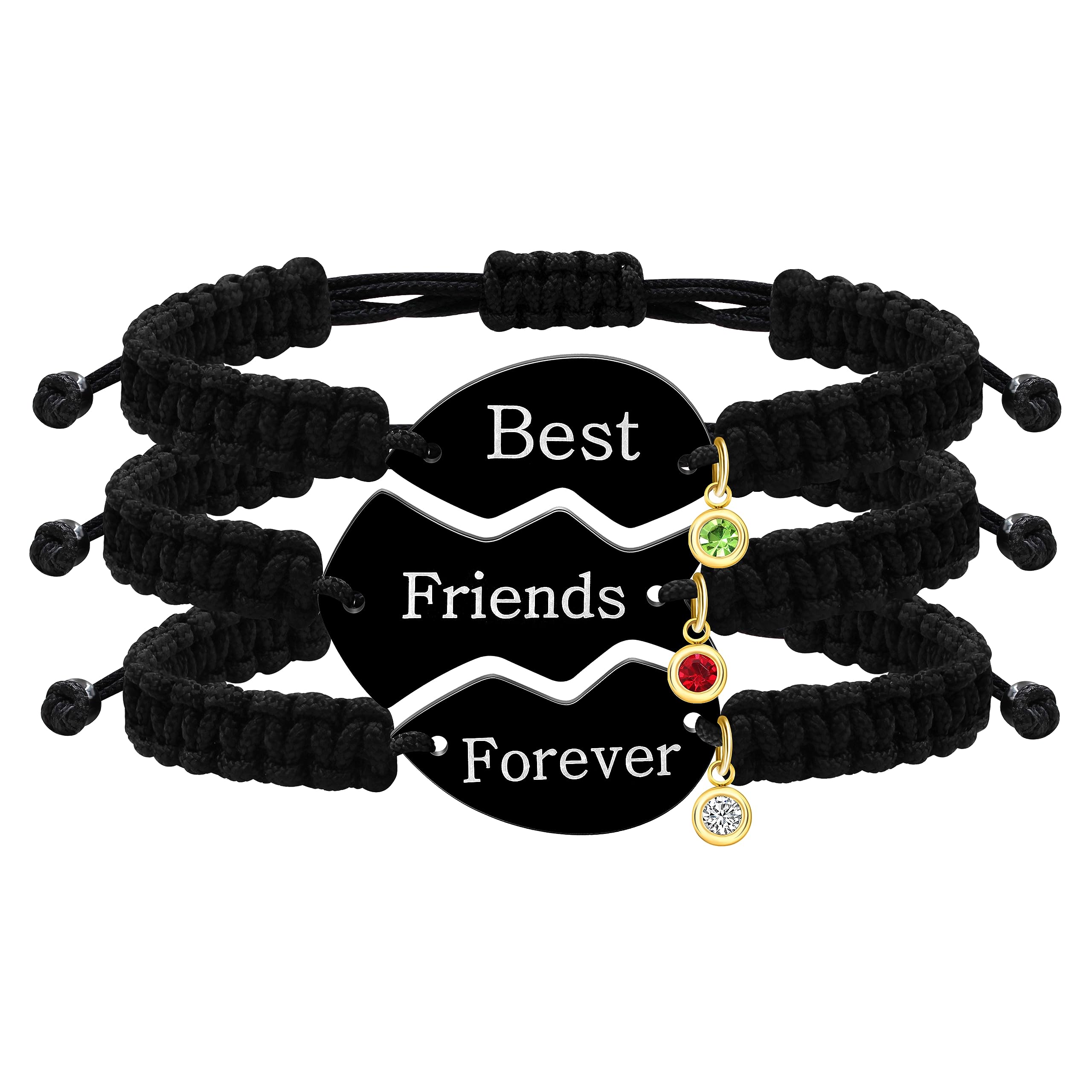 Uloveido Mom Dad Daughter Best Friends Forever Bitch 1/2/3 Family Friendship Bracelets for Mother Daddy Daughter Best Friends
