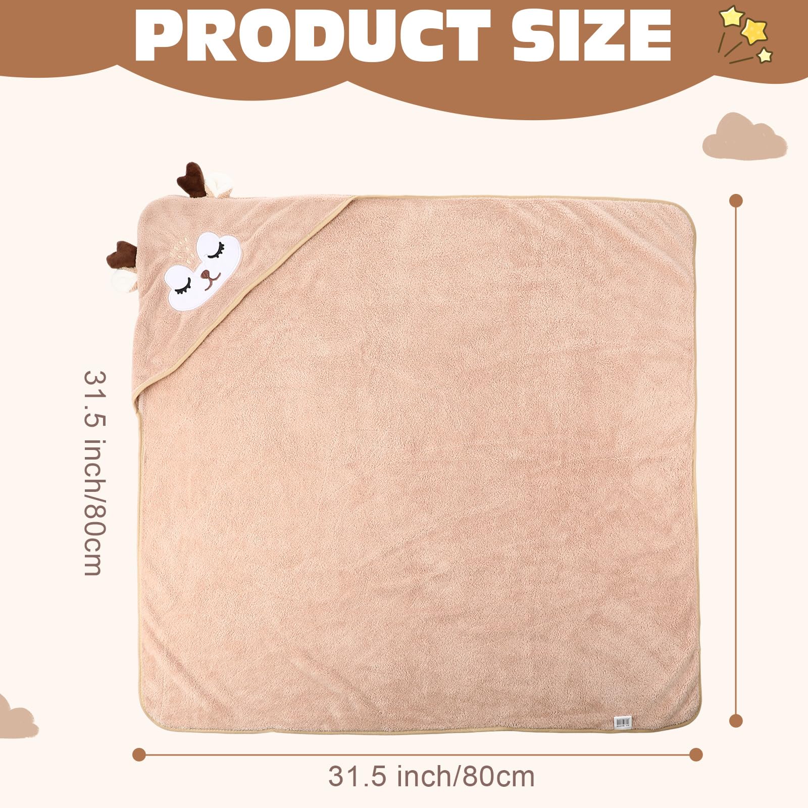 SmoothNovelty Juego de 6 toallas de baño para bebé de 31.5 x 31.5 pulgadas, toalla con capucha para bebé, forro polar coral, suave, absorbente, manta de baño con capucha para recién nacidos, niños,
