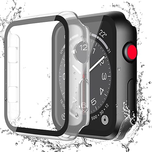 Miniatura 171 de Misxi [Paquete de 2] - Funda impermeable con botón para Apple Watch Series 6, SE, Series 5, Series 4 de 40 mm, funda protectora anticaídas de 1