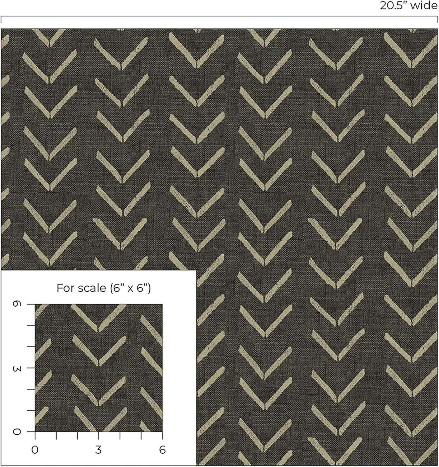 Surface Style - Peel and Stick Wallpaper, Geometric Wallpaper for Bedroom, Dorm Room Essentials, Self Adhesive, Vinyl, 30.75 Sq Ft Coverage (Bogolan Sky Collection, Ebony)