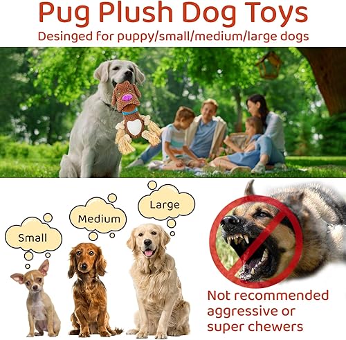 Miniatura 2 de LITTLE GUY Juguete chirriante para perro, juguete masticable de animales de peluche, juguete masticable chirriante para cachorros, juguete de cuerda