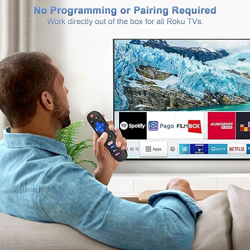 Miniatura 4 de Gvirtue Paquete de 2 solo repuesto de control remoto para Roku-TV, para televisores inteligentes TCL RokuHisense RokuOnn RokuSharp RokuInsignia