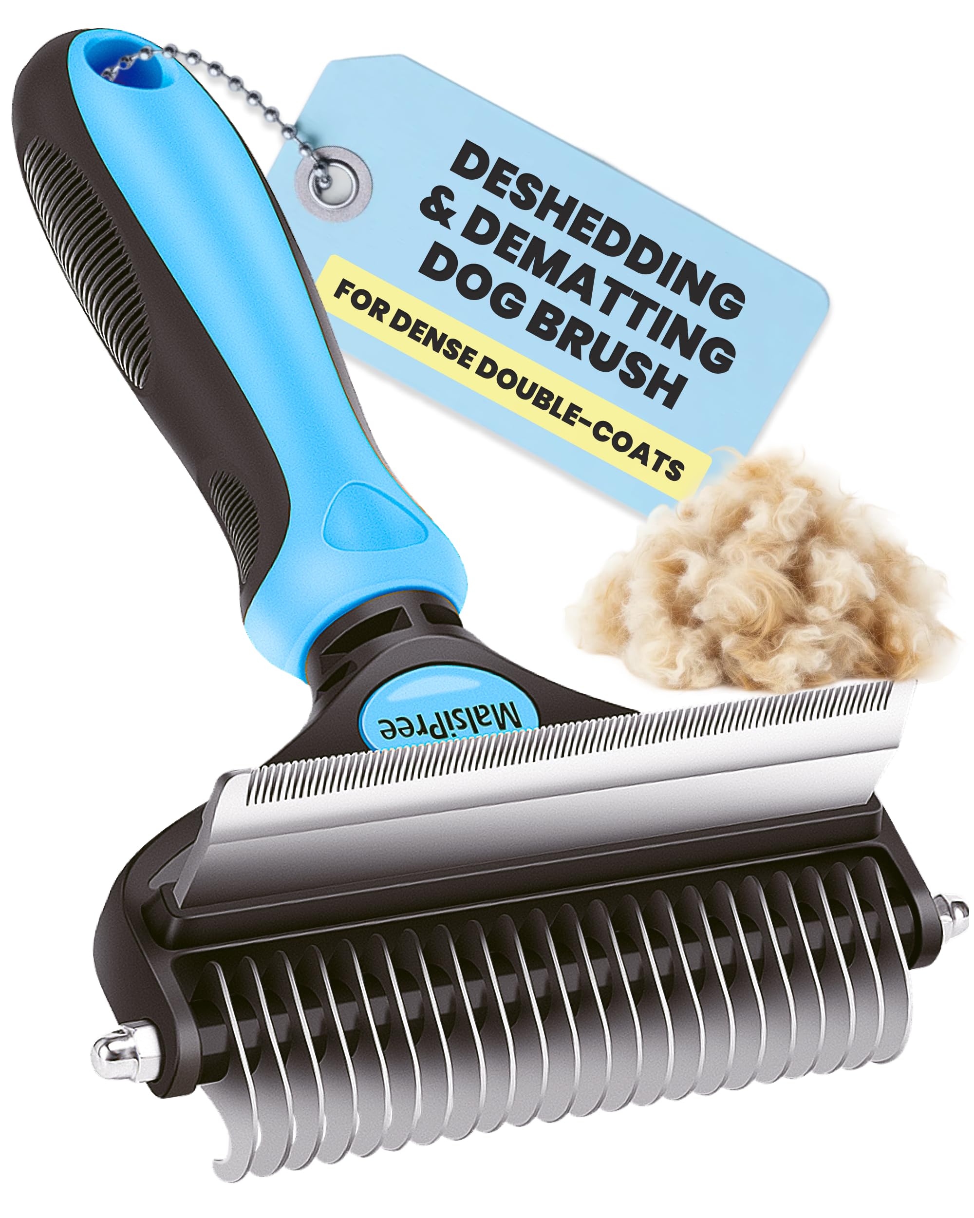 MalsiPree Pet Grooming Brush For Dogs/Cats,2 In 1 Deshedding Tool & Undercoat Rake Dematting Comb For Mats,Reduces Shedding By Up To 95%,Great For Short To Long Hair Small Large Breeds