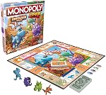 Monopoly Junior Édition Dinosaure Jeu de Société, Jeux de Société pour Enfants, Jouets Dinosaure Amusants, Jeu de Société Dinosaure pour 2-4 Joueurs (Exclusivité Amazon)