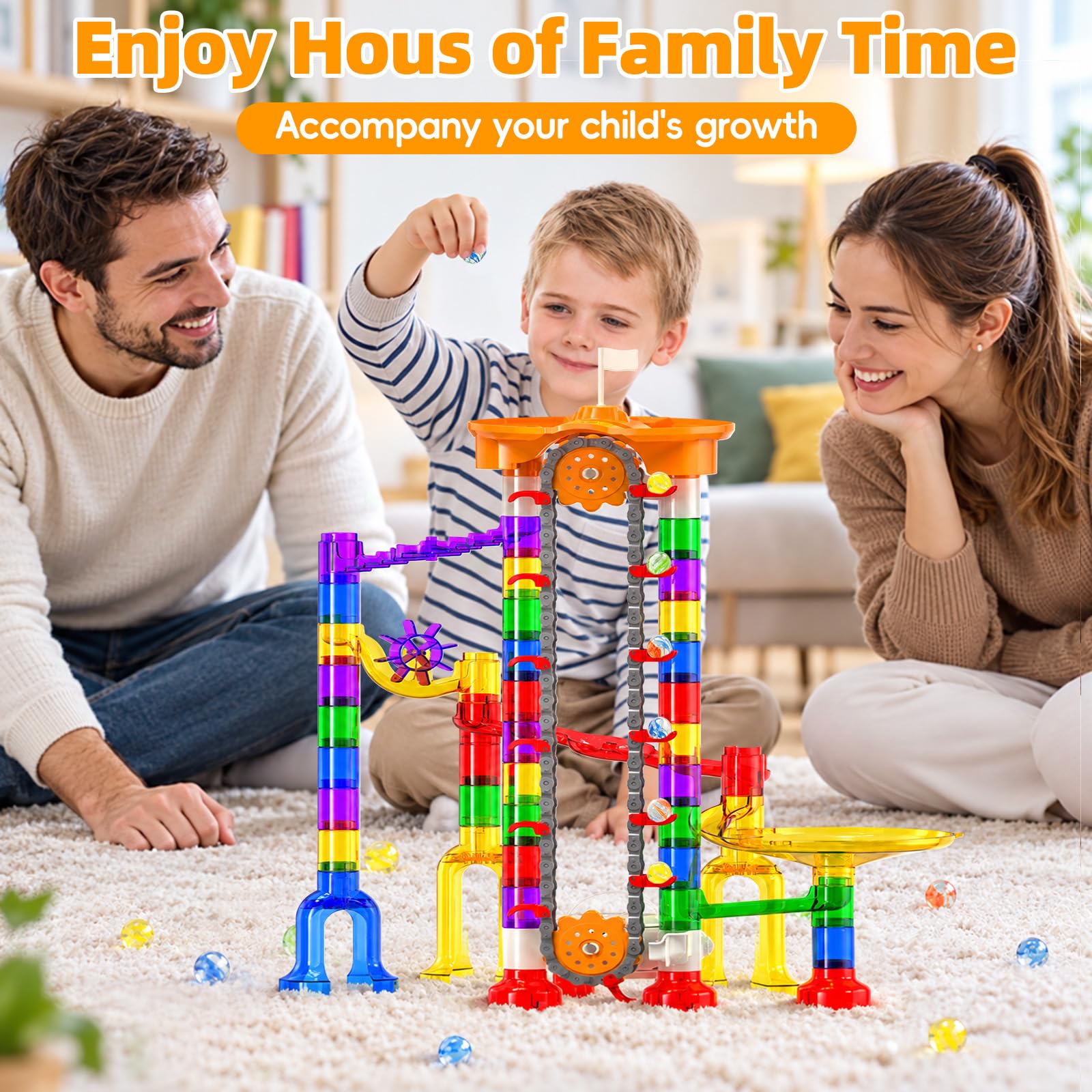 Marble Runs for Kids - 153 Pcs Maze Track -4