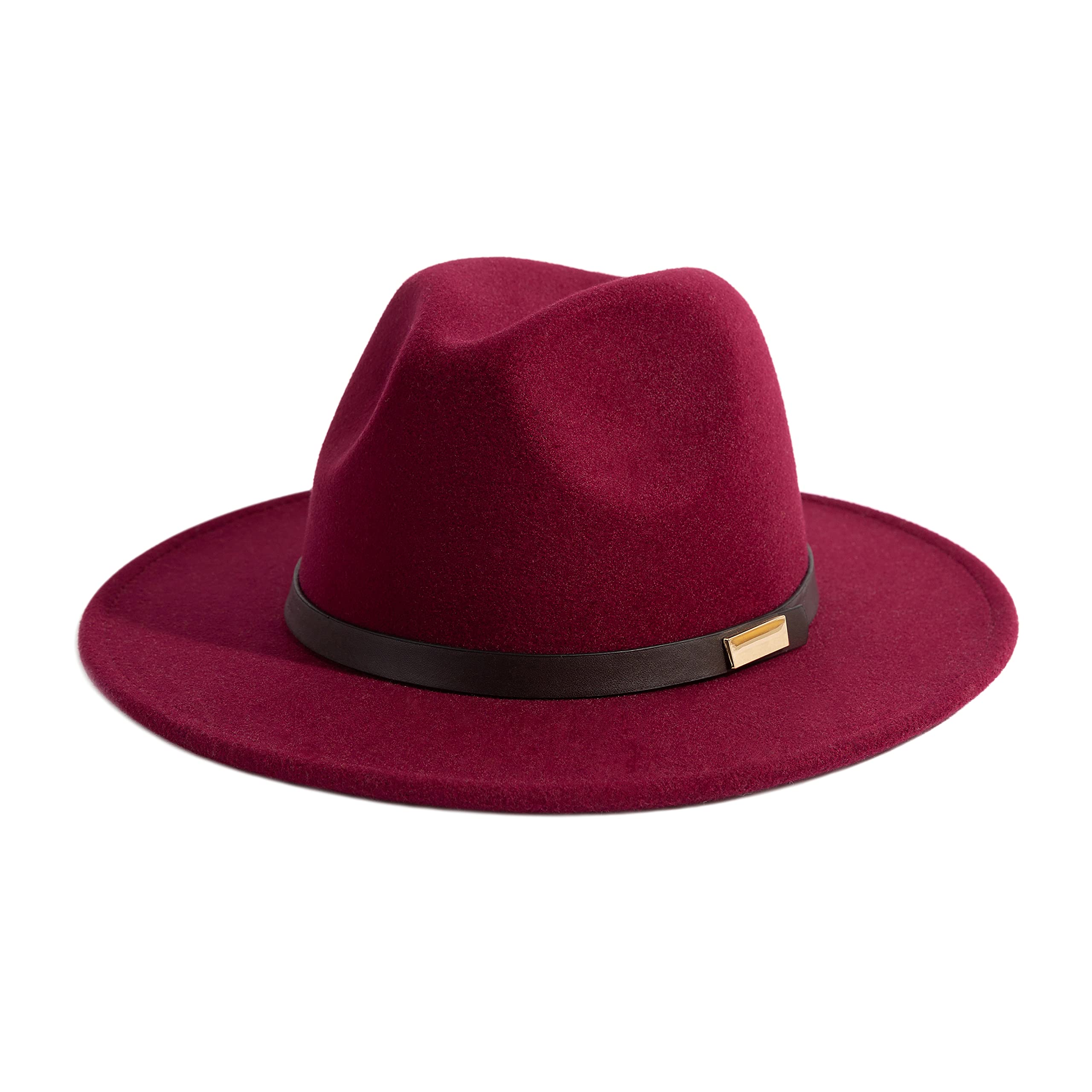 Fedora Hats for Men Wide Brim Panama Hat with Classic Belt