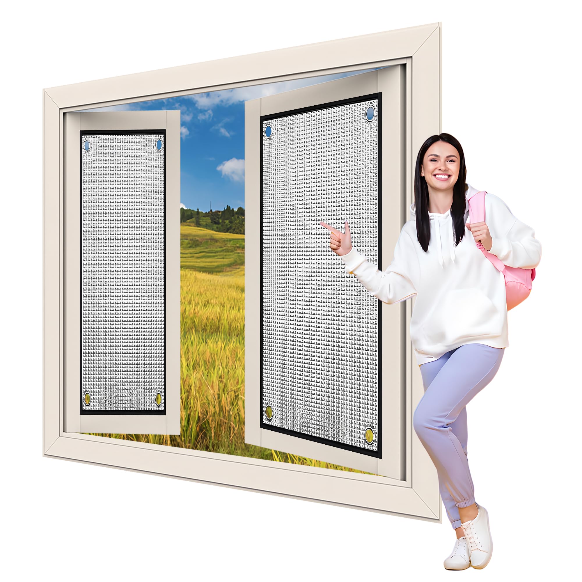 Folia Okienna Termoizolacyjna 130 x 190 cm Antyodblaskowa Przyciemnianie Okien Łatwy W Montażu Do Domowego Biura, Garażu, Werandy, Można Dostosować, Srebro