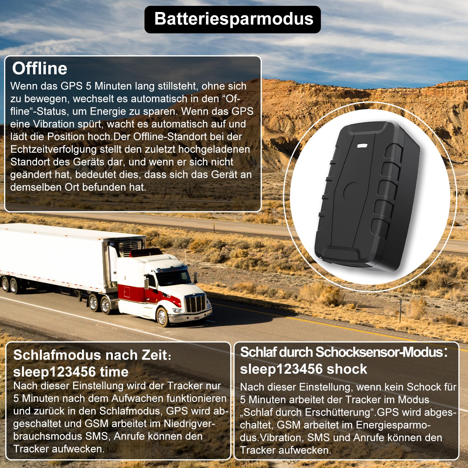 TKMARS 4G GPS Tracker Auto GPS Tracker Ohne ABO mit Kostenloser App, 20.000 Mah, bis Zu 240 Tage Akkulaufzeit