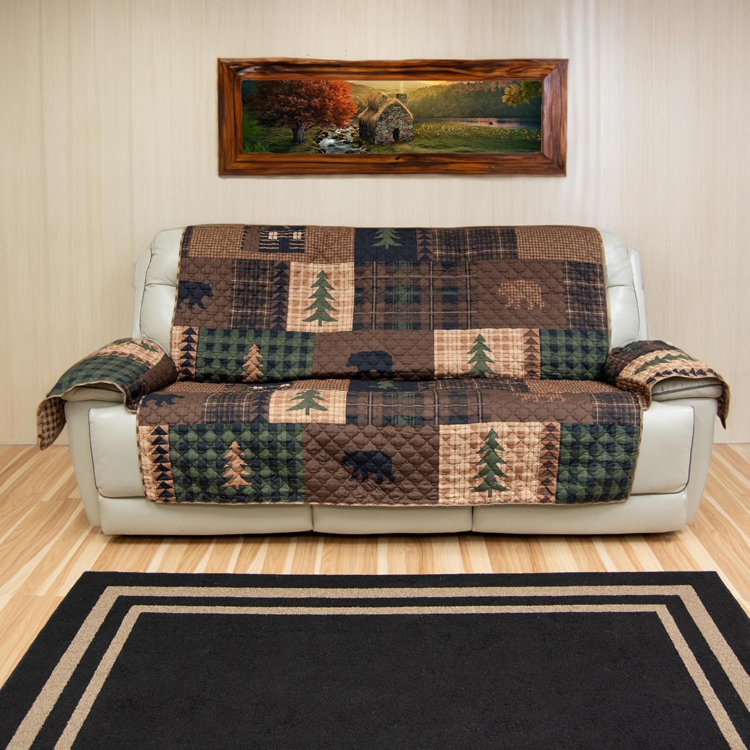Donna Sharp Brown Bear Cabin Oversize Sofa Cover