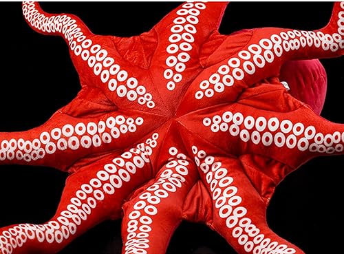Miniatura 5 de FRANKIEZHOU Pulpo de peluche rojo de 17.72 pulgadas, juguete de peluche realista de pulpo, juguete suave, juguetes para niñas, regalos para niños,