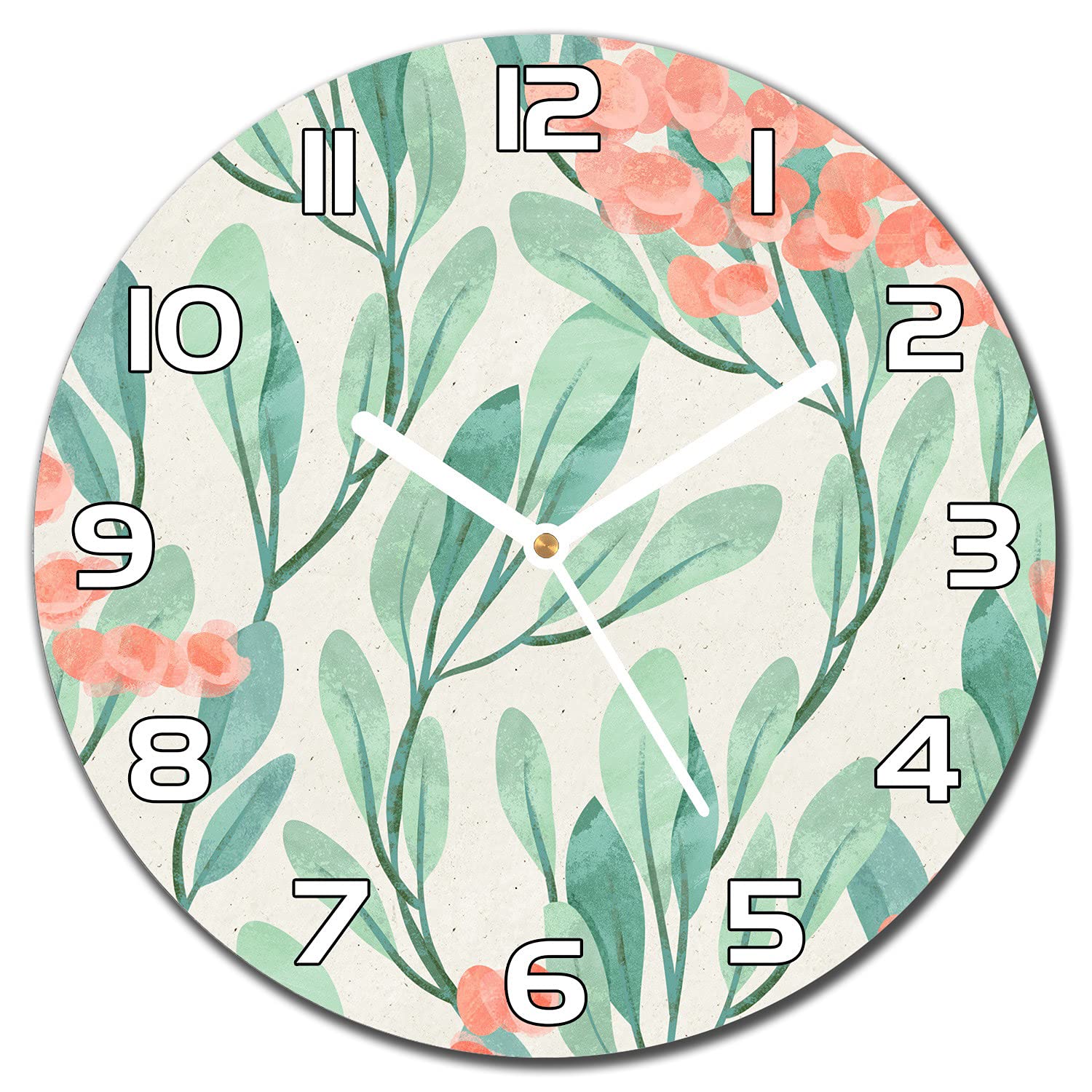 Horloge en verre silencieuse Coloray 30 cm aiguilles blanches lisibles