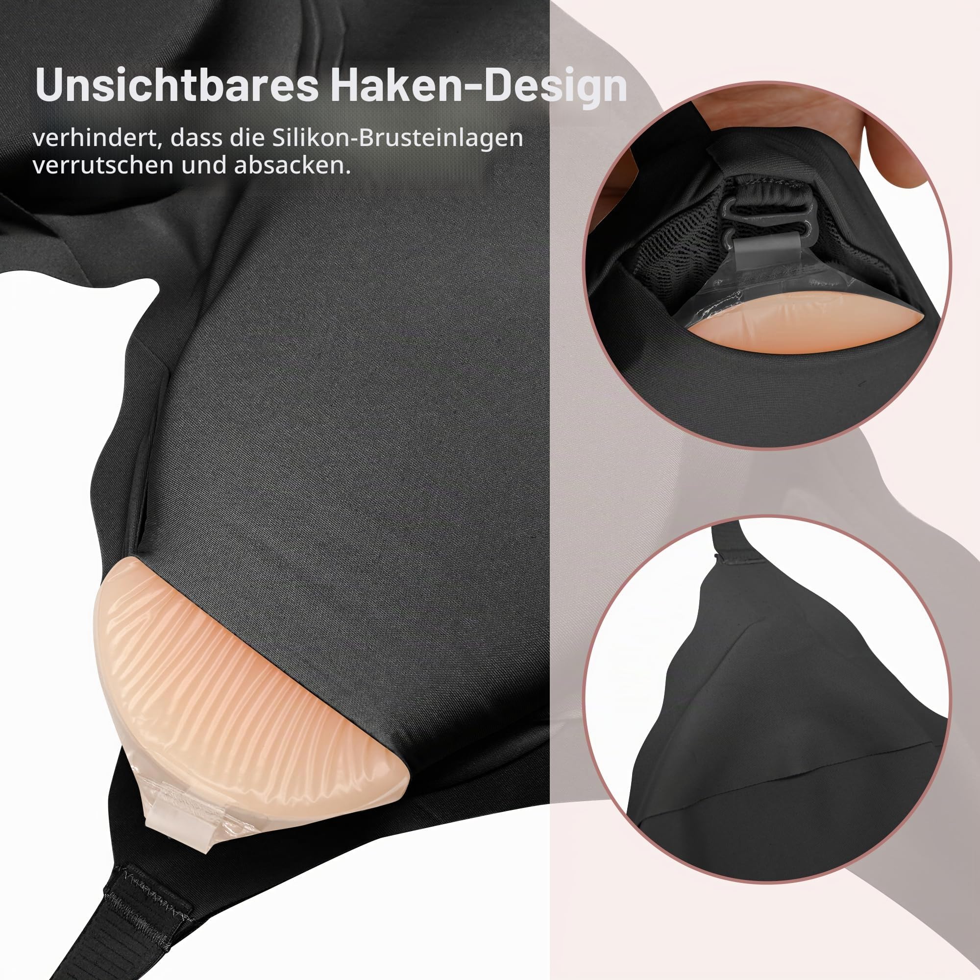 Mastektomie BHS Set, Prothesen BH mit Brustprothesen Silikon Brüste Post-OP-BH für Anwendung nach Einer Mastektomie