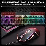 Redragon S151 Clavier jeu & La souris Combo, 104 Clés K525 Fils RGB Clavier et 10000 DPI Fils M616 Gaming Mouse Bundle