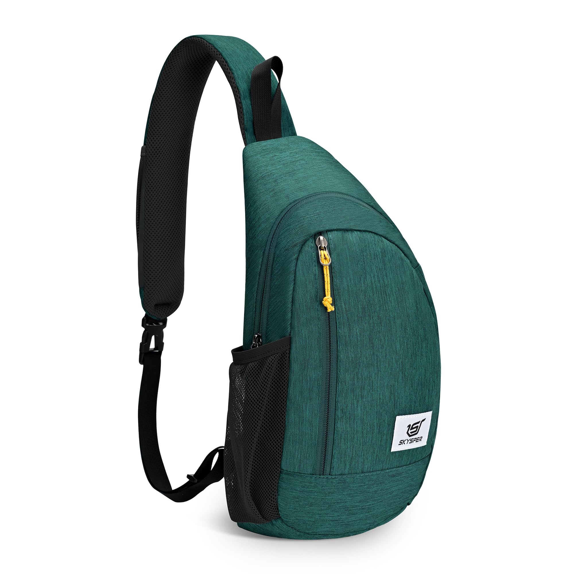 Zaino Sling Uomo In Vera Pelle – Borsa A Tracolla Sportiva Da Petto – Colore Nero