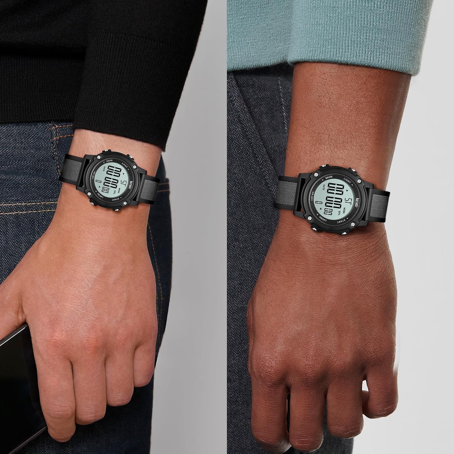 Mens Watches Digital Watches for Men Stopwatch Sports Waterproof Military Wrist Watches with Backlight/Alarm/Timer/Date image 5
