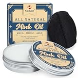 MEKER Mink Oil&comma; Mink Oil for Leather Boots&comma; All-Natural Leather Conditioner with Sponge&comma; Restore Shoes&comma; Jackets&comma; Hats&comma; Baseball Gloves&comma; Saddles and Harnesses&comma; 3&period;52oz