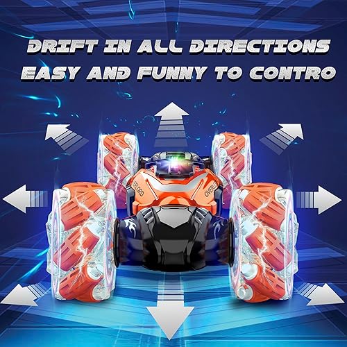 Miniatura 2 de Coche de control remoto, auto de acrobacias RC con detección de gestos, 4 WD transforma todoterreno para girar, 2.4 Ghz controlado a mano y control