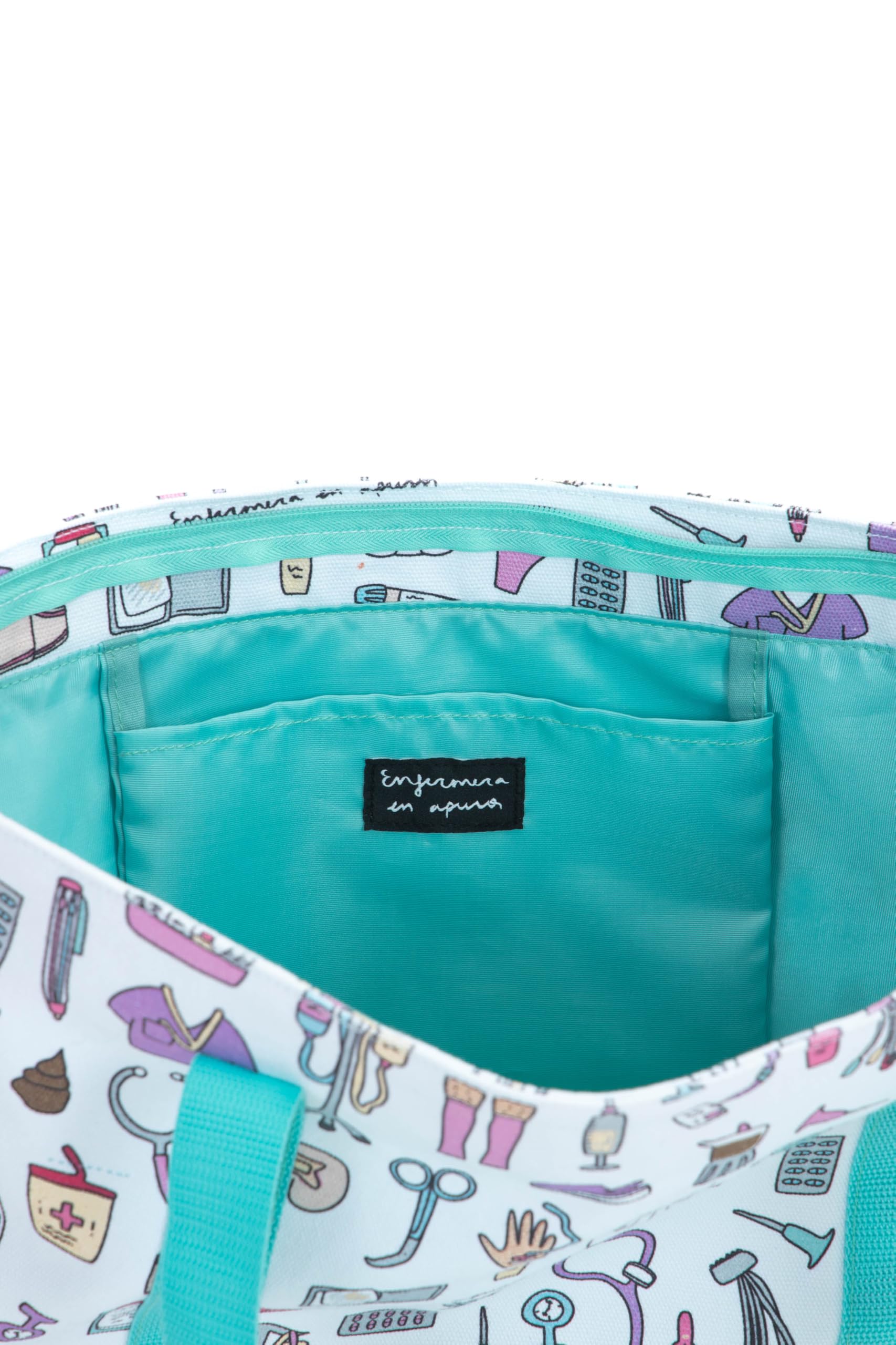 Enfermera en apuros® Bolso Cosas de Enfermeros para Enfermera, capacidad amplia con Bolsillo Interior | Tote bag para el trabajo sanitario