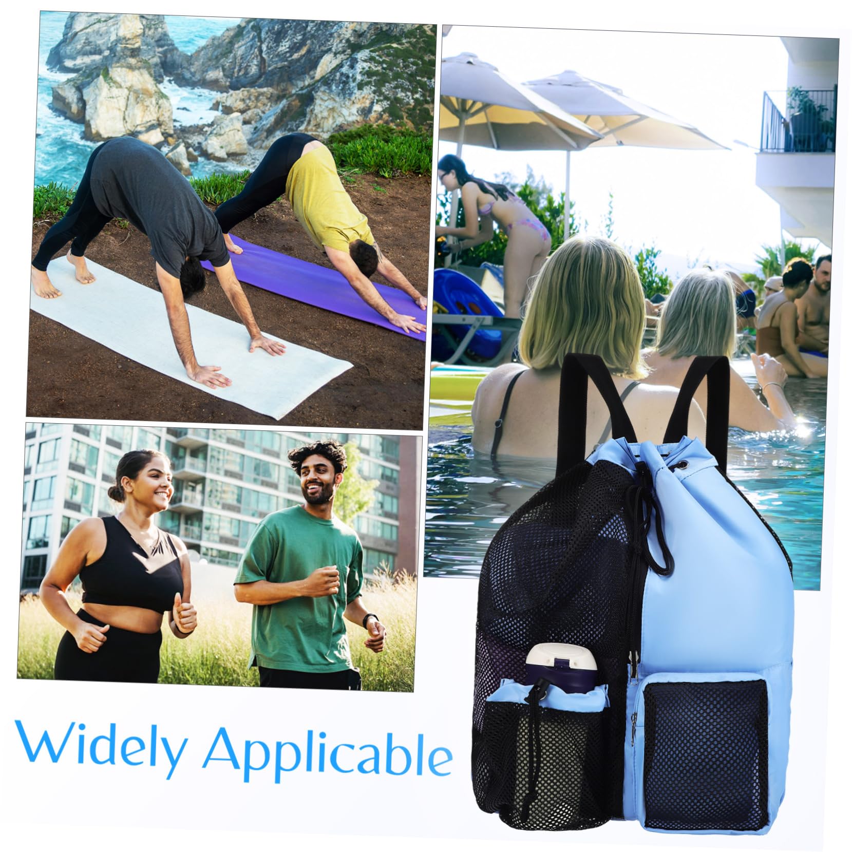 BESPORTBLE Waterproof Drawstring Swim Bag for Women Men Adults Large Capacity Pool Bag Sports Backpack